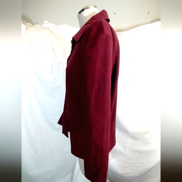 Briggs Blazer ButtonUp, Women Collar, light weight, Burgundy, L - Picture 3 of 8